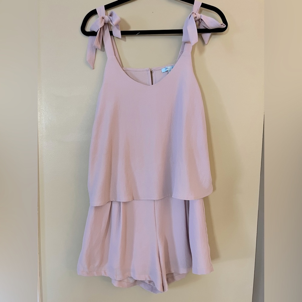 L She+Sky Mauve Romper